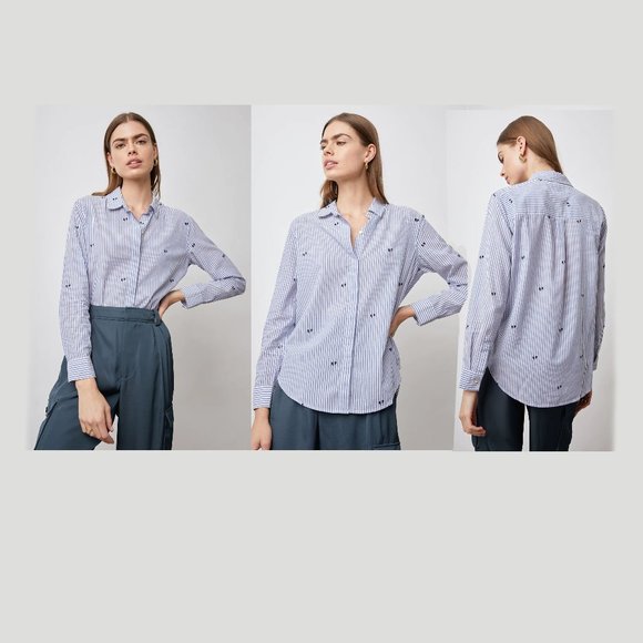 RAILS taylor broken hearts flocked shirt in broken hearts - Picture 2 of 9